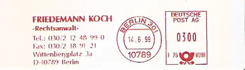Freistempel F76 8098 Berlin - RA Friedemann Koch (#395)