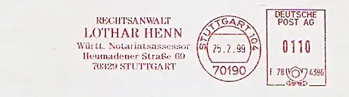 Freistempel F78 4396 Stuttgart - Rechtsanwalt Henn (#114)