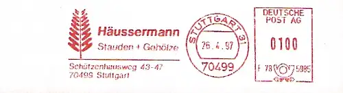 Freistempel F78 5985 Stuttgart - Häussermann Stauden (Abb. Baum) (#102)