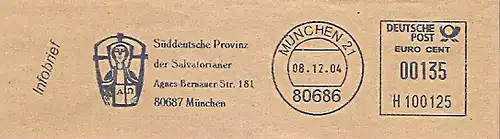 Freistempel H100125 München - Salvatorianer Orden (Abb. Logo des Ordens) (#399)