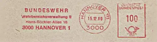 Freistempel Hannover - Bundeswehr Wehrbereichsverwaltung II (#341)