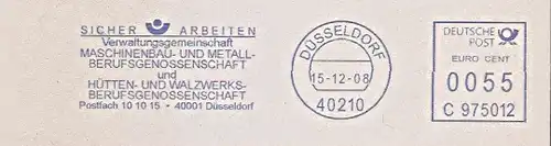Freistempel C975012 Düsseldorf - Sicher Arbeiten - Verwaltungsgemeinschaft Maschinenbau- und Metall- Berufsgenossenschaft und Hütten- und Walzwerke Berufsgenossenschaft (#418)