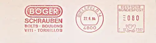 Freistempel Bielefeld - BÖGER Schrauben - Bolts - Boulons - Viti - Tornillos (#444)