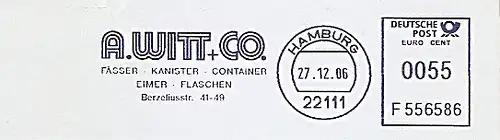 Freistempel F556586 Hamburg - A.Witt+Co. - Fässer, Kanister, Container, Eimer, Flaschen (#450)