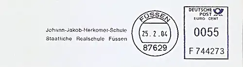 Freistempel F744273 Füssen - Johann-Jakob-Herkomer-Schule / Staatliche Realschule Füssen (#454)