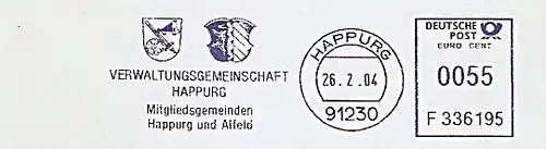 Freistempel F336195 Happurg - Verwaltungsgemeinschaft Happurg - Mitgliedsgemeinden Happurg und Alfeld (Abb. Wappen) (#455)