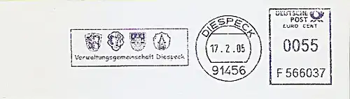 Freistempel F566037 Diespeck - Verwaltungsgemeinschaft Diespeck (Abb.Wappen) (#462)