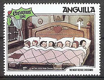 Anguilla 451 ** Weihnachten 1981 - Szenen aus Walt Disneys „The Night before Christmas“ - Die Kinder schlafen (2019143)