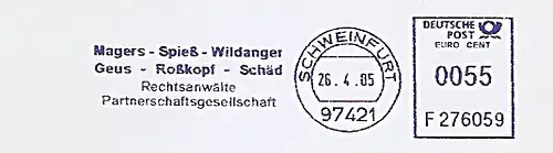 Freistempel F276059 Schweinfurt - Rechtsanwälte Partnergesellschaft - Magers, Spieß, Wildangst, Geus, Roßkopf, Schäd (#467)
