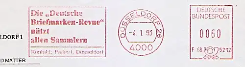 Freistempel F68 5212 Düsseldorf - Die \"Deutsche Briefmarken-Revue\" nützt allen Sammlern / Kontakt: Paikert, Düsseldorf (#482)
