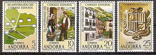 Andorra (span.) 111-114 ** 50 Jahre spanisches Postamt 1978 (2019180)