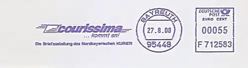 Freistempel F712583 Bayreuth - courissima... kommt an! Die Briefzustellung des Nordbayerischen Kurier (#527)