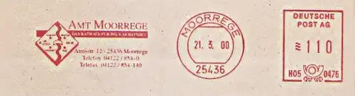 Freistempel H05 0476 Moorrege - Amt Moorrege - Das Rathaus für die Gemeinde (#539)



