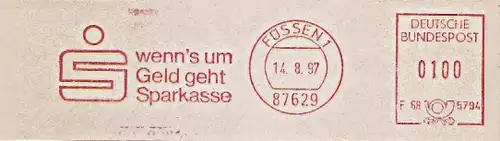 Freistempel F68 5794 Füssen - Sparkasse - wenn´s um Geld geht Sparkasse (#546)