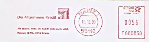 Freistempel F689858 Mainz - Die Allgemeine Kredit (#548)