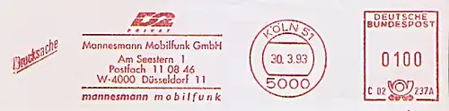 Freistempel C02 237A Köln - Mannesmann Mobilfunk GmbH Düsseldorf - D2 Privat / mannesmann mobilfunk (#549)