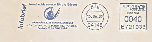 Freistempel E721033 Kiel - Unabhängiges Landeszentrum für Datenschutz Schleswig-Holstein / Grundrechtsservice für die Bürger (#552)