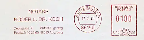 Freistempel A10 4551 Augsburg - Notare Röder u. Dr. Koch (#559)