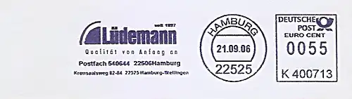 Freistempel K400713 Hamburg - Lüdemann seit 1897 - Qualität von Anfang an (#567)