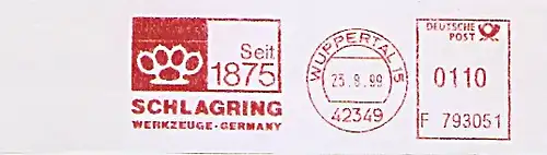 Freistempel F793051 Wuppertal - SCHLAGRING Werkzeuge Germany - Seit 1875 (Abb. Schlagring) (#587)