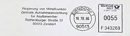 Freistempel F343269 Zirndorf - Regierung von Mittelfranken - Zentrale Aufnahmestelle für Asylbewerber (#593)