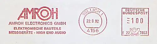 Freistempel E22 7853 Willich - AMROH Electronics GmbH - Elektronische Bauteile - Messgeräte - High End Audio (#612)