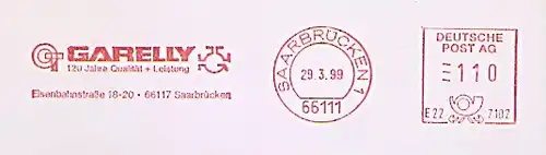 Freistempel E22 7102 Saarbrücken - GARELLY - 120 Jahre Qualität + Leistung (#623)