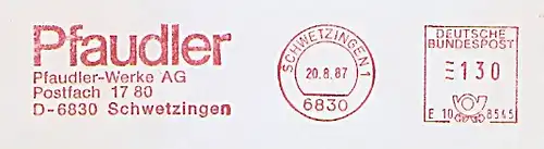 Freistempel E10 8545 Schwetzingen - Pfaudler Werke AG (#655)