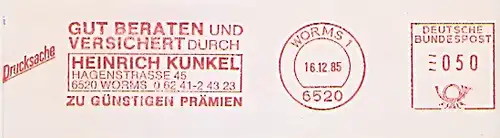 Freistempel Worms - Gut beraten und versichert durch Heinrich Kunkel zu günstigen Prämien (#673)