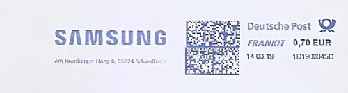 Freistempel 1D1900045D Schwalbach - SAMSUNG (#686)