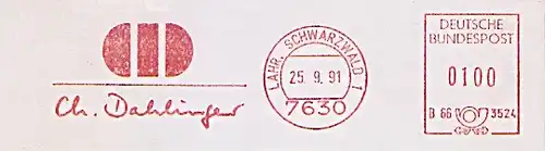 Freistempel B66 3524 Lahr, Schwarzwald - Ch. Dahlinger (#696)