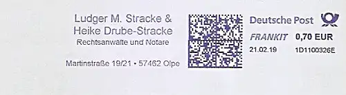Freistempel 1D1100326E Olpe - Rechtsanwälte und Notare Stracke (#704)