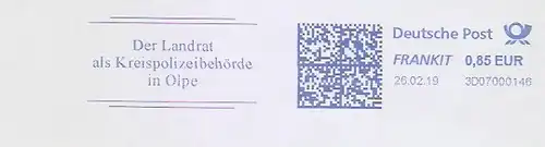 Freistempel 3D07000146 Olpe - Der Landrat als Kreispolizeibehörde in Olpe (#708)