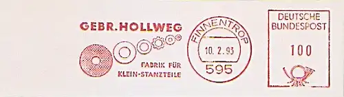 Freistempel Finnentrop - Gebr. Hollweg - Fabrik für Klein-Stanzteile (Abb. Unterlegscheiben Kleinstanzteile) (#715)