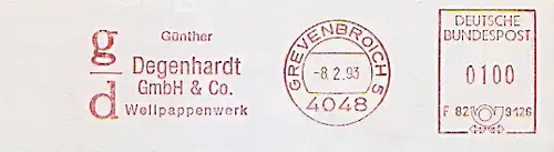 Freistempel F82 9126 Grevenbroich - Wellpappenwerk Degenhardt (#717)
