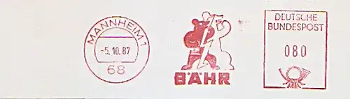 Freistempel Mannheim - BÄHR (Abb. Bären) (#735)