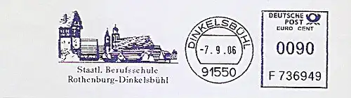 Freistempel F736949 Dinkelsbühl - Staatl. Berufsschule Rothenburg-Dinkelsbühl (Abb. Stadtansicht) (#763)