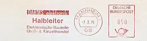Freistempel Mannheim - DAHMS elektronik / Halbleiter - Elektronische Bauteile - Groß- & Einzelhandel (#788)