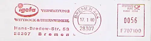 Freistempel F707100 Bremen - igefa Verwaltung Wittrock & Uhlenwinkel (#805)