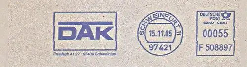 Freistempel F508897 Schweinfurt - DAK (#808)