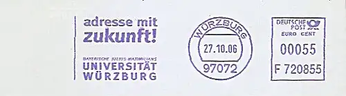 Freistempel F720855 Würzburg - Bayerische Julius Maximilians Universität Würzburg - adresse mit zukunft! (#842)