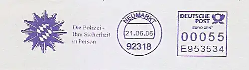 Freistempel E953534 Neumarkt - Die Polizei - Ihre Sicherheit in Person (Abb. Polizeistern) (#862)
