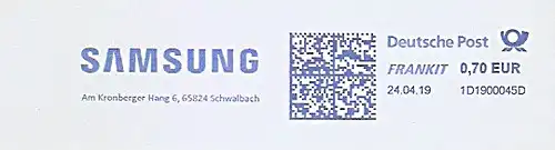 Freistempel 1D1900045D Schwalbach - SAMSUNG (#864)