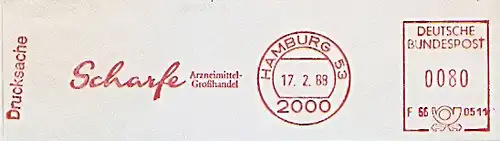 Freistempel F66 0511 Hamburg - Scharfe Arzneimittel Großhandel (#875)