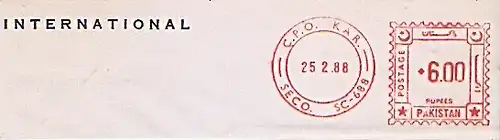 Freistempel Pakistan Karachi / Karatschi (Kein Werbeklischee !)  (#877)