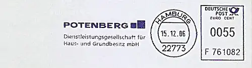 Freistempel F761082 Hamburg - POTENBERG Dienstleistungsgesellschaft für Haus- und Grundbesitz mbH (#889)