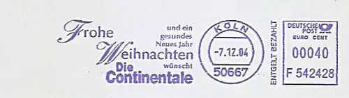 Freistempel F542428 Köln - Frohe Weihnachten und ein gesundes Neues Jahr wünscht Die Continentale (#919)