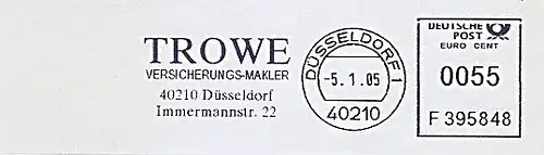 Freistempel F395848 Düsseldorf - TROWE Versicherungs-Makler (#922)