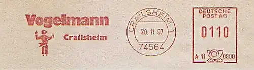 Freistempel A11 0800 Crailsheim - Vogelmann Crailsheim (Abb. Vogelmann) (#924)