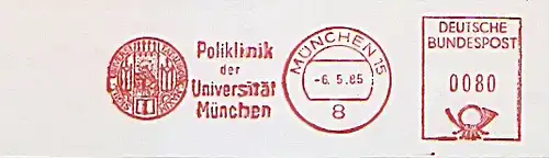 Freistempel München - Poliklinik der Universität München (Abb. Universitäts-Siegel) (#934)